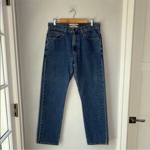 AUTHENTIC SIGNATURE LEVI STRAUSS MENS STRAIGHT BLUE JEANS SIZE 33 ACTUAL W33×L32
